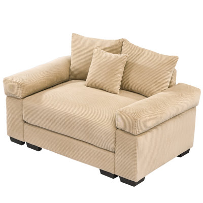 54.3" Oversized, Cloud Modular Sectional Couch, Camel, Good Resilience Cushions, Ergonomic , Soft Corduroy Upholstery Camel Oversized Couch With Extra - Thick , Material, For Living Or Study Areas
