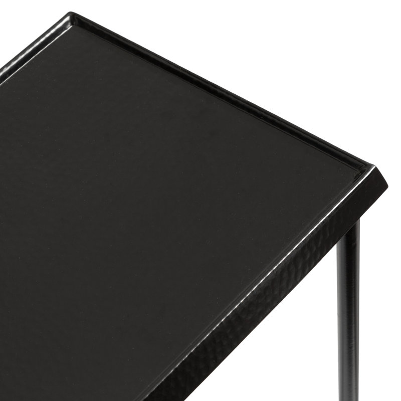 Table d'appoint étroite avec plateau en métal martelé Gologan, Noir