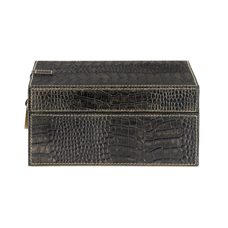 Croc Decorative Box, 4.8" H x 10.3" W x 10" D