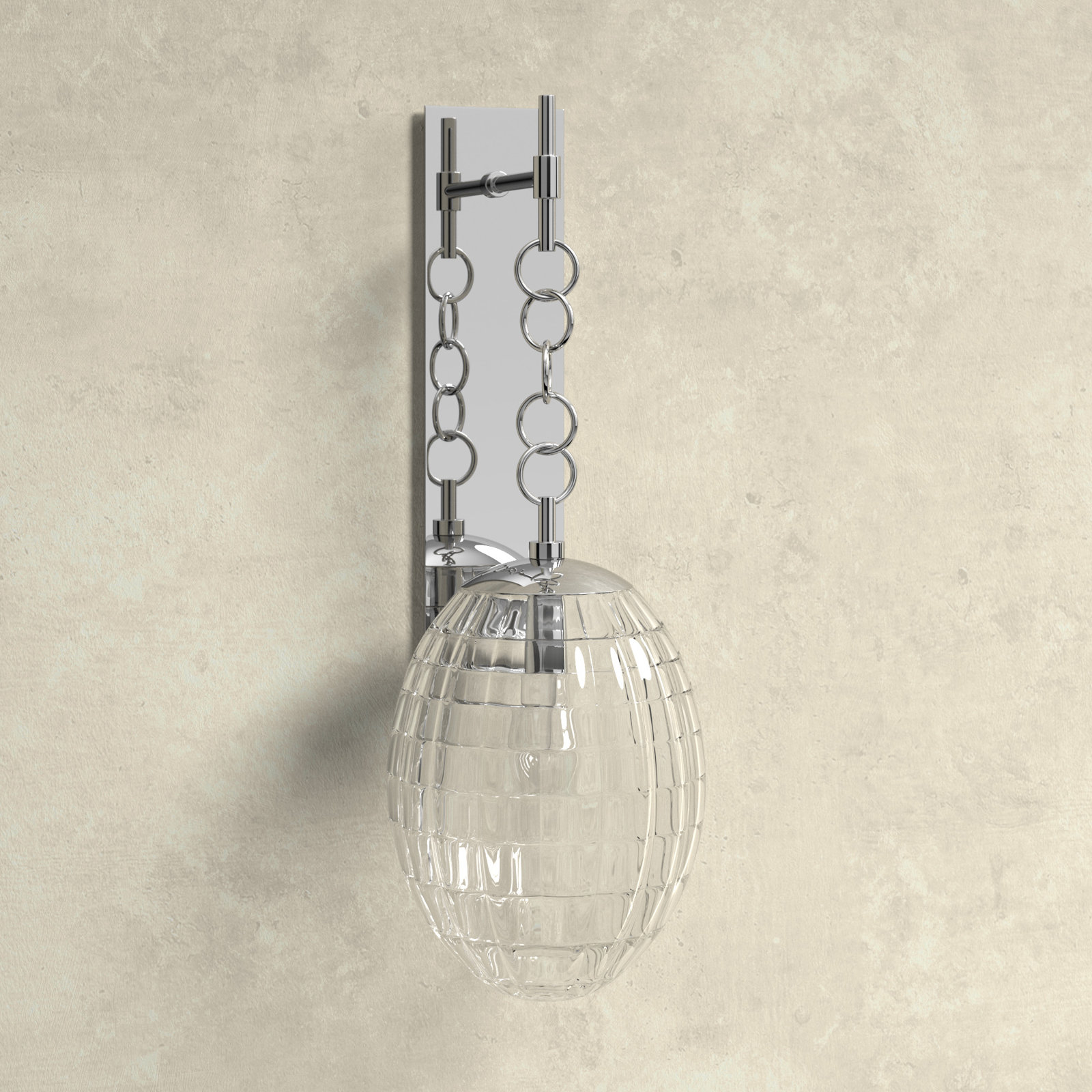 Akio Single Light Dimmable Armed Sconce, Polished Nickel