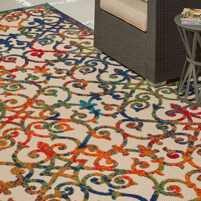 Abstract Indoor / Outdoor Area Rug, Rectangle 239 x 320cm