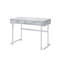 Bureau en Tigress blanc avec faux marbre imprimé et bureau à finition chromée (sans la chaise de bureau)