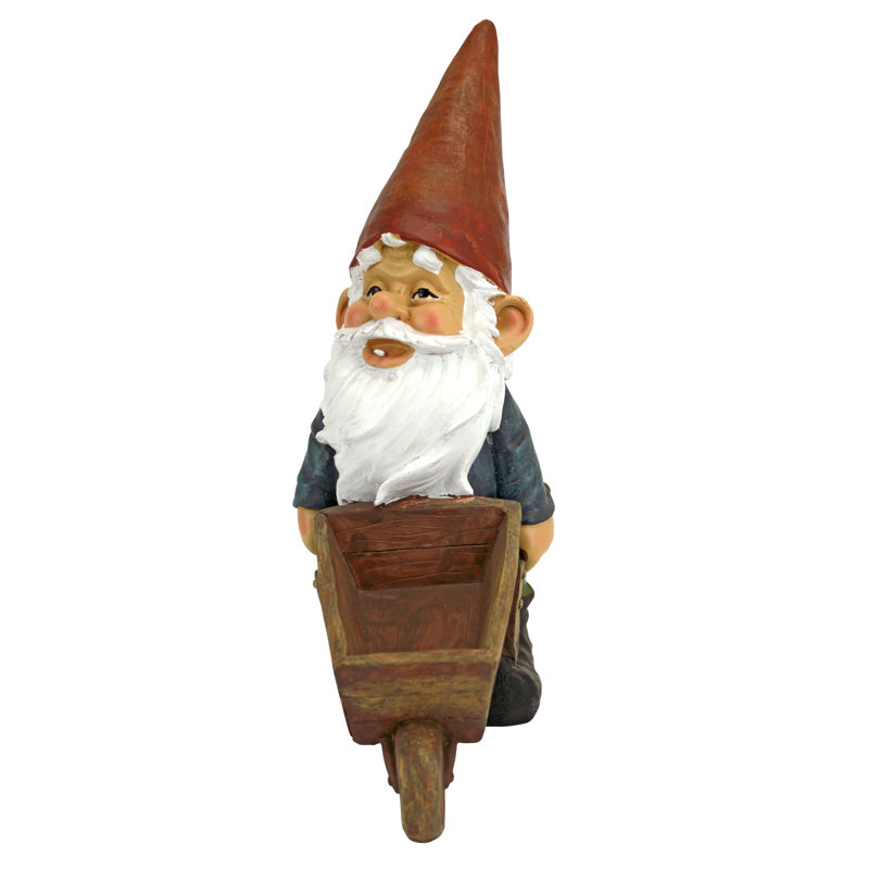 Wheelbarrow Willie Garden Gnome Statue