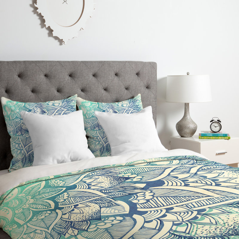 Rosebudstudio Polyester Floral Duvet Cover, Queen Duvet Cover + 2 Standard Shams