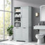 Armoire de rangement pour salle de bain avec portes et panier à linge inclinable-1198214670