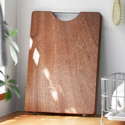  Planche à découper 100% bois massif Luxdecor 17,7 x 11,8 po (45 x 30 cm) sans colle - une seule planche à découper sans teinture