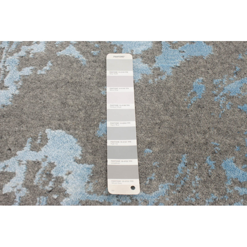 Tapis gris noué à la main Solemi