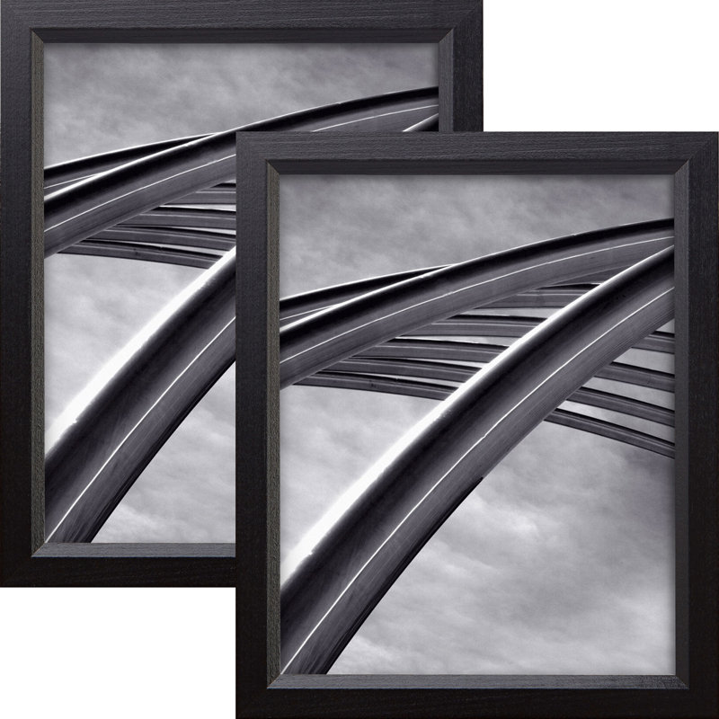 Delasha .875", EBONY HARDWOOD PICTURE FRAMES 2 Piece Set 4x5, 12" W x 16" H