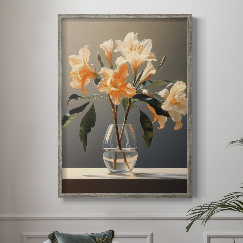 Classy Vase I, reproduction encadrée - bois massif, H 15 po x l 12 po