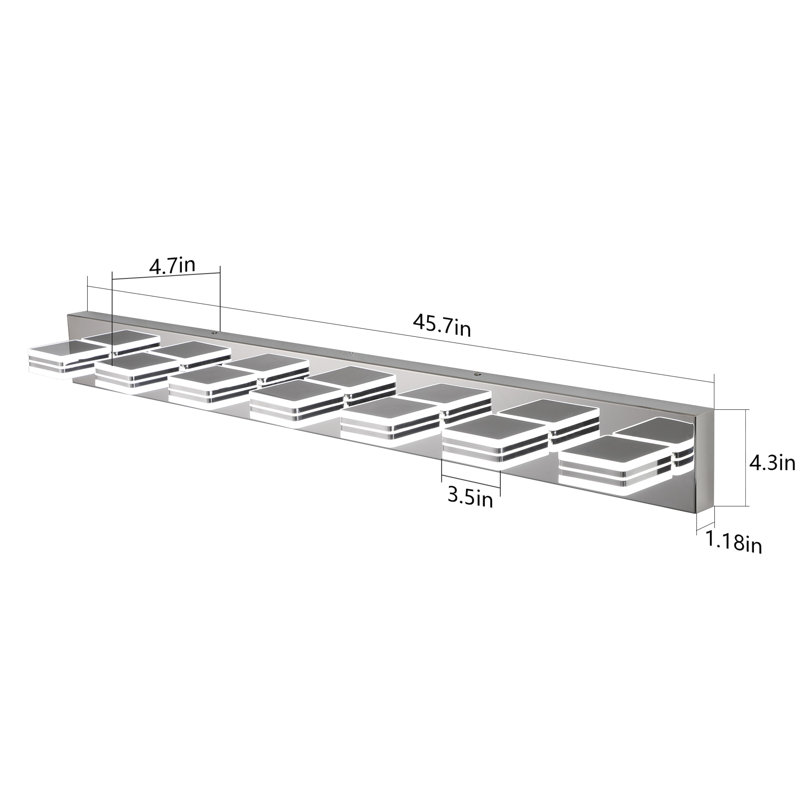 Estefanita 7 - Light Dimmable LED Vanity Light, Chrome