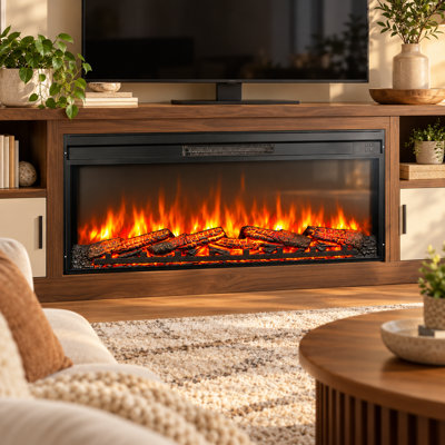Rosalind Wheeler Black Electric Fireplace Insert