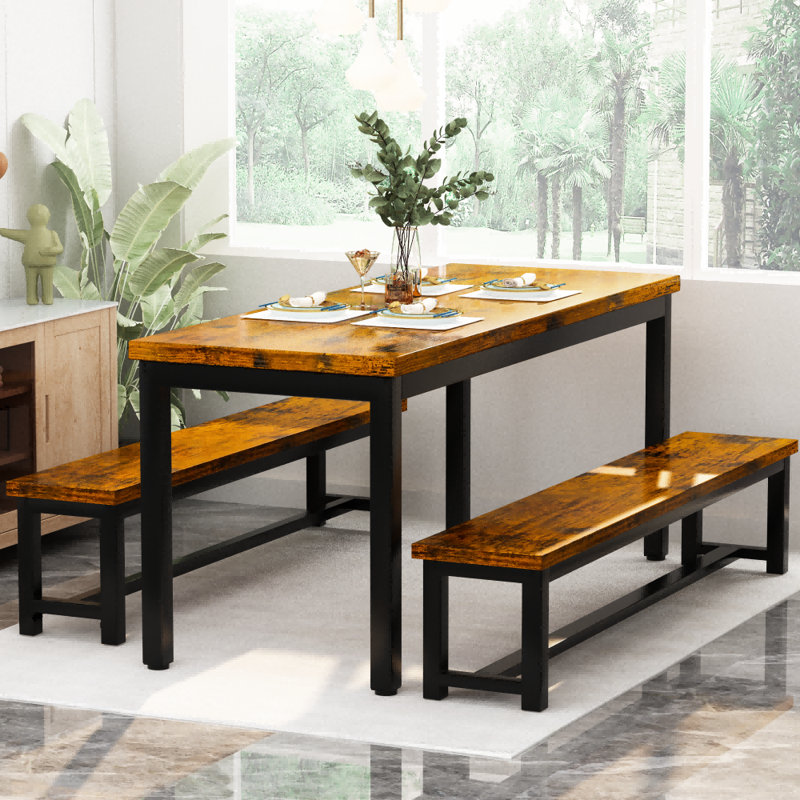 Ensemble repas pour 4 personnes Theoline, Brun antique