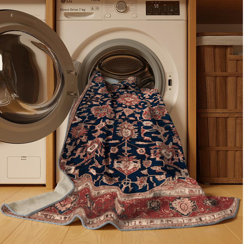 Machine Washable Persian Brown Area Rug, Rectangle 4' x 6'