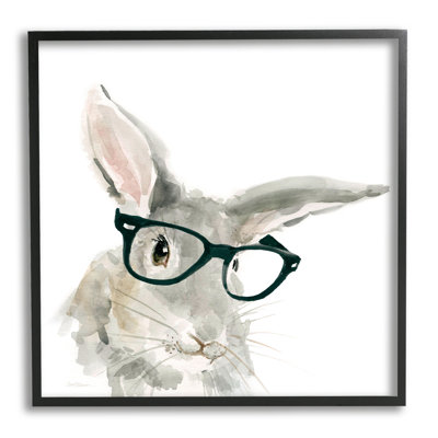 " Adorable Rabbit Black Frame Glasses Hipster Bunny " by Carol Robinson