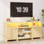 Meuble télé Highboy, meuble télé à DEL pour téléviseur de 80 po, console multimédia avec rangement pour le salon, chêne