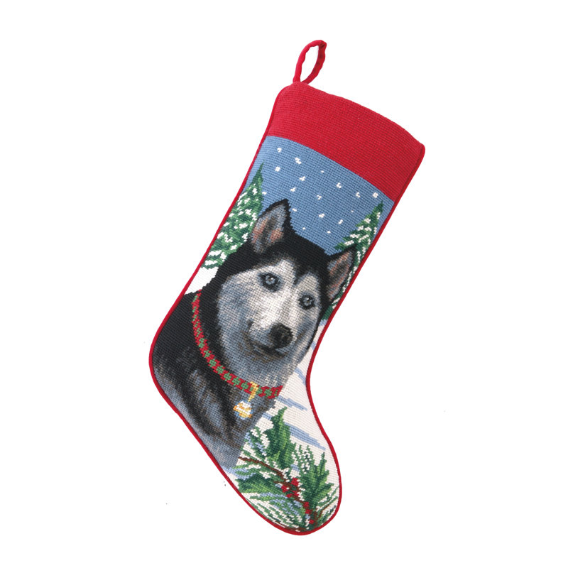 Chaussette de noël chaussette noël husky sibérie