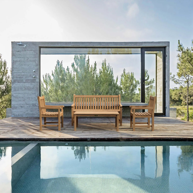 Bahama Outdoor 4 - Piece Teak Conversation Set