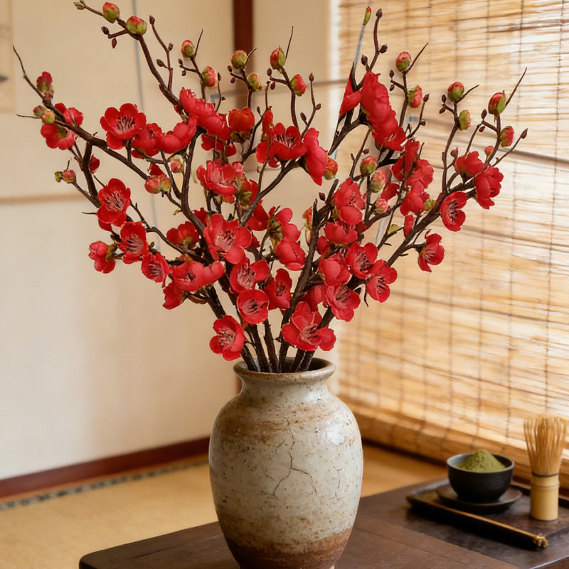 Paquet de 7 fleurs artificielles prune de 245 pouces à haute simulation de fleurs de soie, de branches d'arbres et de feuillage pour bricolage couronne de mariage, bouquet de table, centres de table, décoration de fête