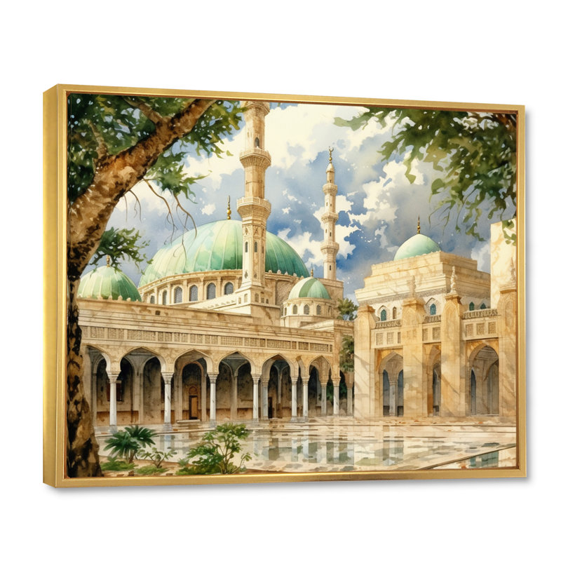Art sur toile, "The Gazette", Cadre flottant doré, H 34 po x l 44 po x P 1,5 po