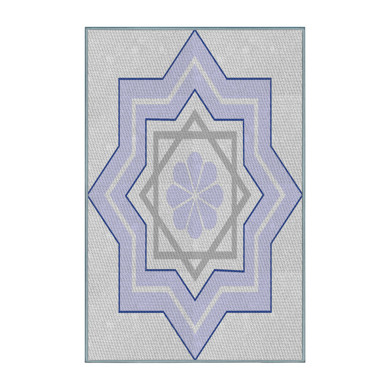 Tapis mauve/crème tissé à la machine, Tapis de couloir 2 pi x 5 pi