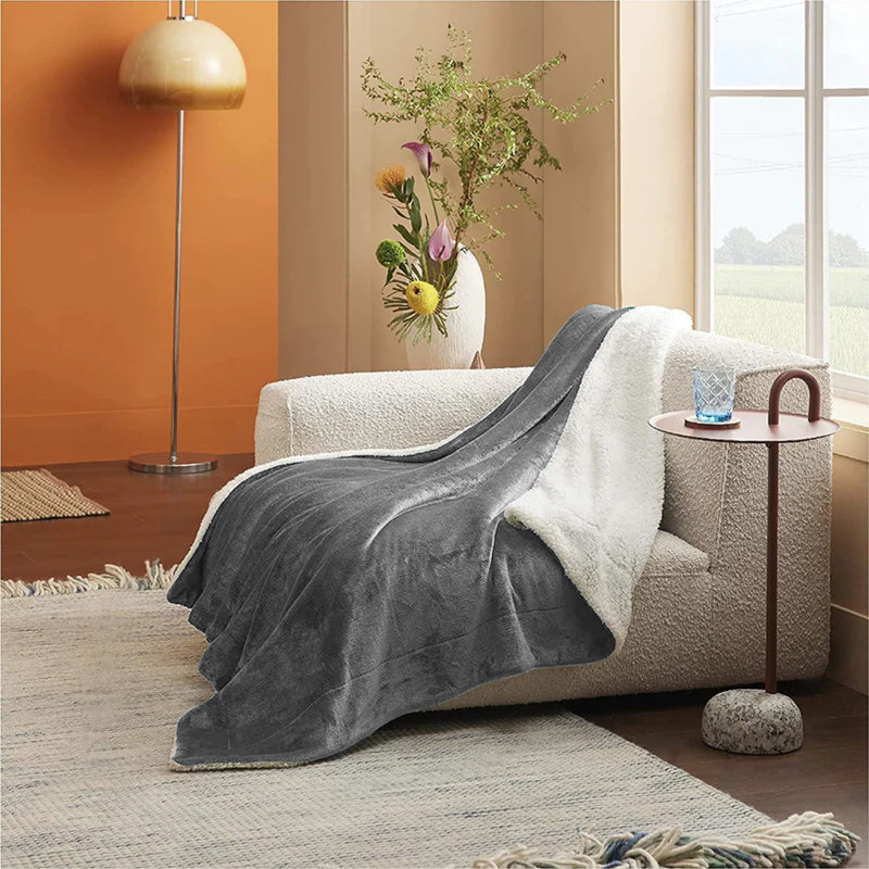 Heated Throw Blanket, Dark Grey, W21 x L40cm
