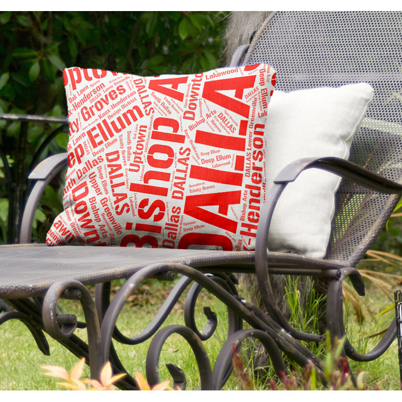 Coussin décoratif intérieur/extérieur dallas, H 20 po x l 20 po, Oui, Rouge