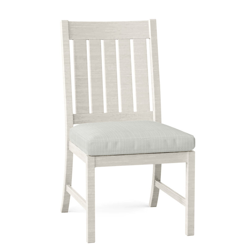 Club Patio Dining Side Chair with Cushions, No Welt, Verona Silver, Chalk