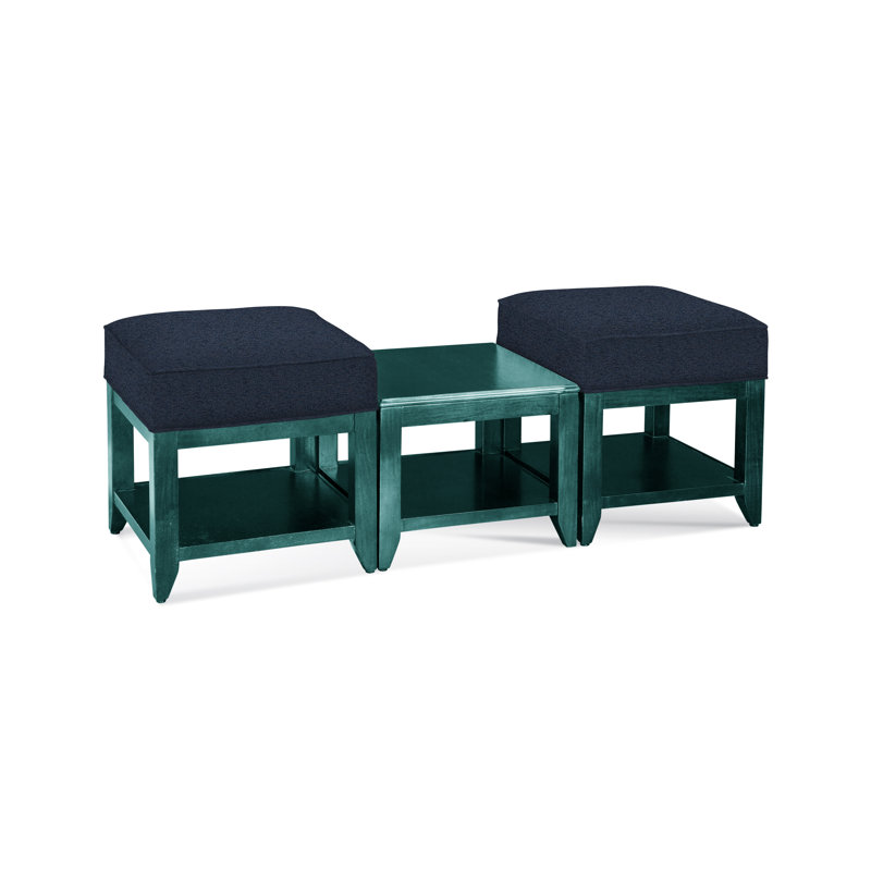 Elements Upholstered Cube Ottoman, Basic Navy; 0317-61, Havana