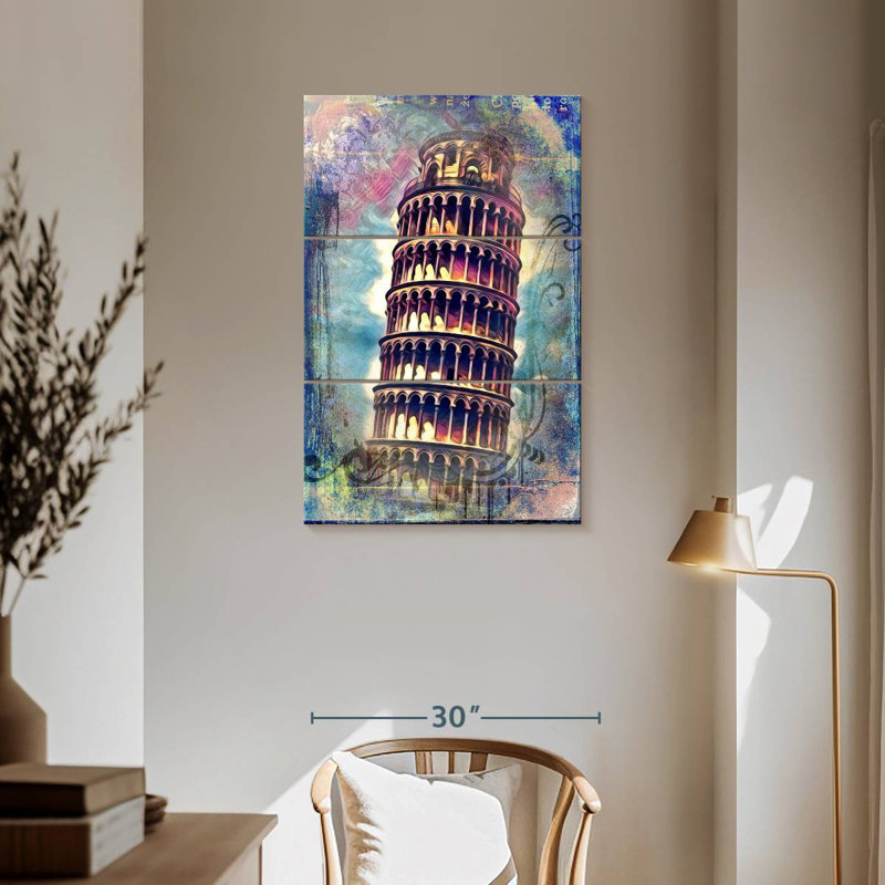 Lilie Grunge Tower Of Pisa, 57'' H x 36'' W
