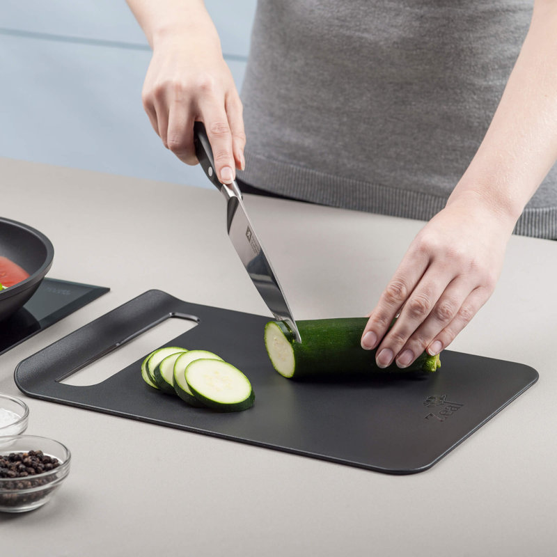 Slim Straight to Pan Chopping Board, Large, Black, 22.5cm L x 33.5cm W