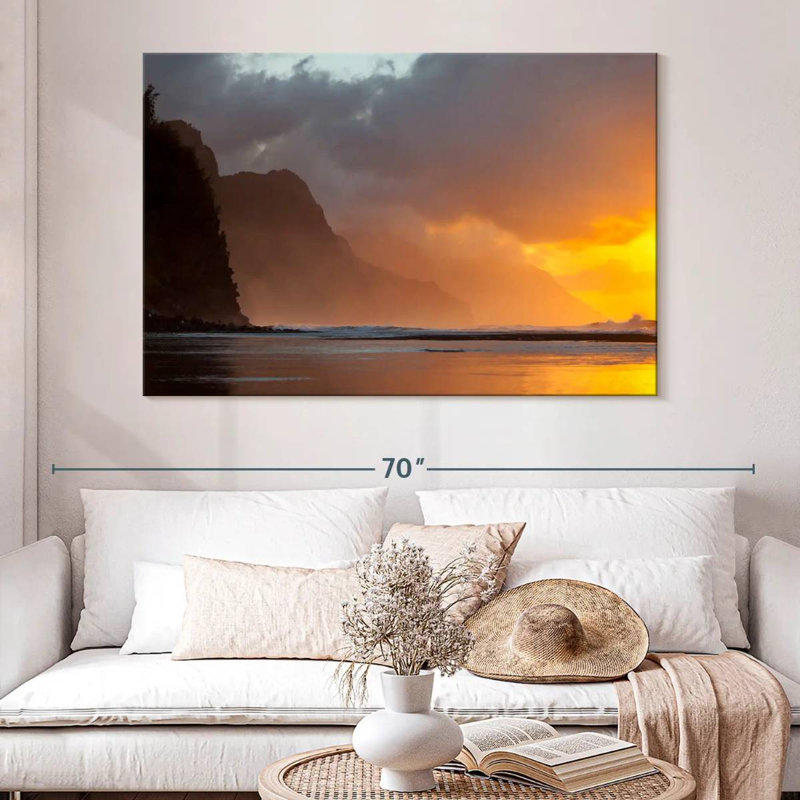 Coucher de soleil Gillard Na Pali, H 34 po x l 51 po
