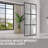  Nyssa 34 In. W X 72 In. H Framed Fixed Shower Screen Door In Matte Black With 5/16 In. (8Mm) Patterned Glass