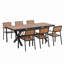Faites l'expérience de la liberté de manger en plein air avec un ensemble flexible comprenant six chaises et une table qui s'étend de 62,9 po à 82,6 po pour des arrangements personnalisés