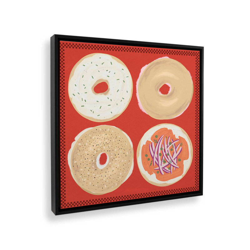 «Yonkers Bagels» par Deny Designs, reproduction d'art, 20 x 20, Noir, Framed Canvas