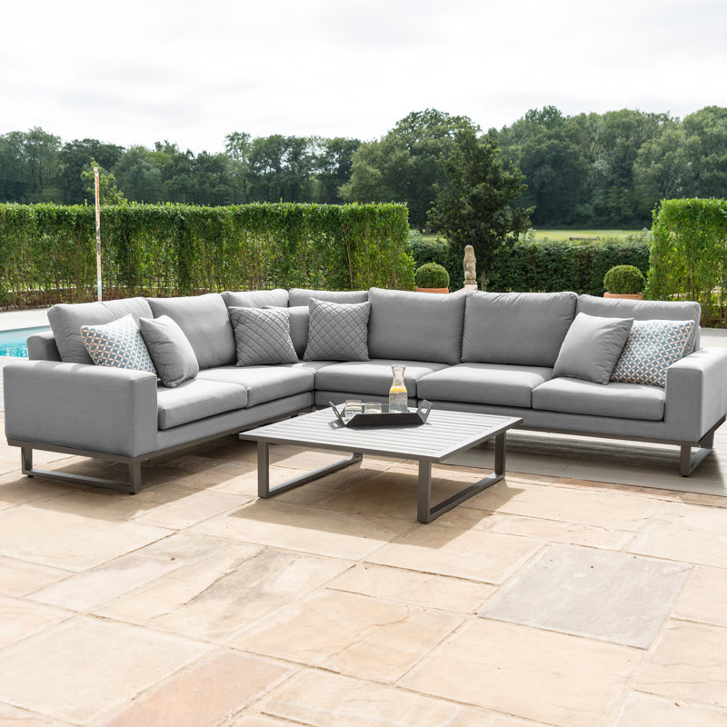 Terrest  Outdoor Fabric Large Corner Group, Grey, Grey