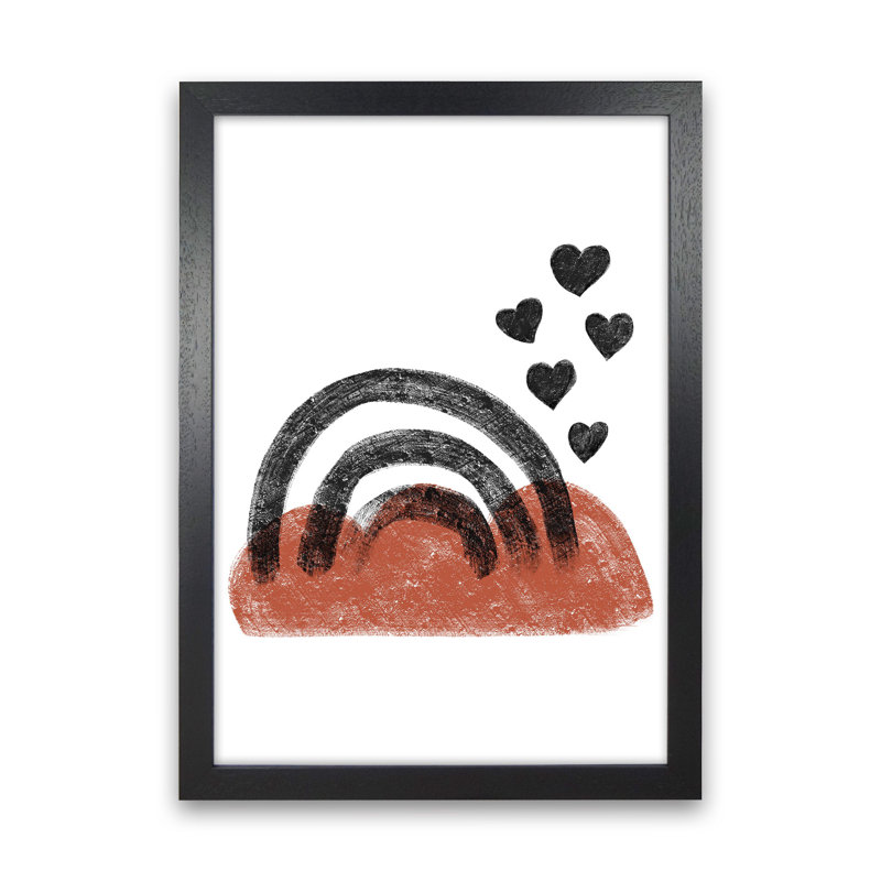 Dalia Chalk Black Rainbow - Print, 42cm H x 29.7cm W x 3cm D, Black Framed