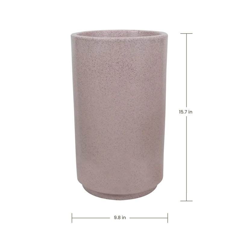 Pot à fleurs rond écologique Dempsi ECOBO, utilisation intérieure / extérieure Carioca Four Seasom, Granit rose