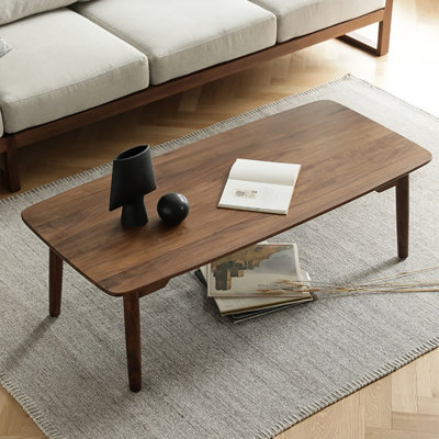 Table basse moderne simple en noyer noir