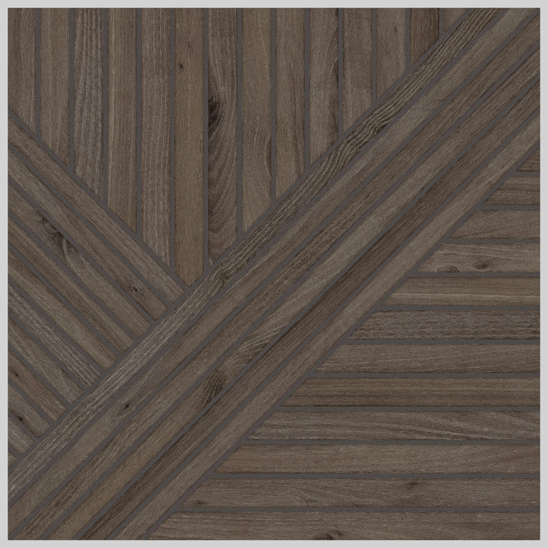Tangram 17-3/8" x 17-3/8" Porcelain Wook Look Wall & Floor Tile, Walnut