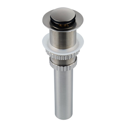 Drain escamotable pour lavabo de salle de bain Mokleba sans trop-plein en nickel brossé