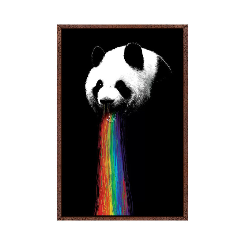 Pandalicious by Nicebleed - Print on Canvas, Classic Brown Wood Framed, 152.4cm H x 101.6cm W x 3.81cm D
