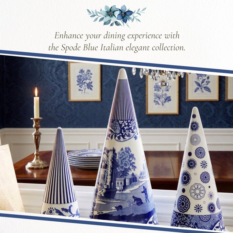 Spode Blue Italian Topiary 8"