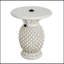 Base de parasol de table d'appoint en oxyde de magnésium blanc antique en forme d'ananas Lillian, durable et élégant