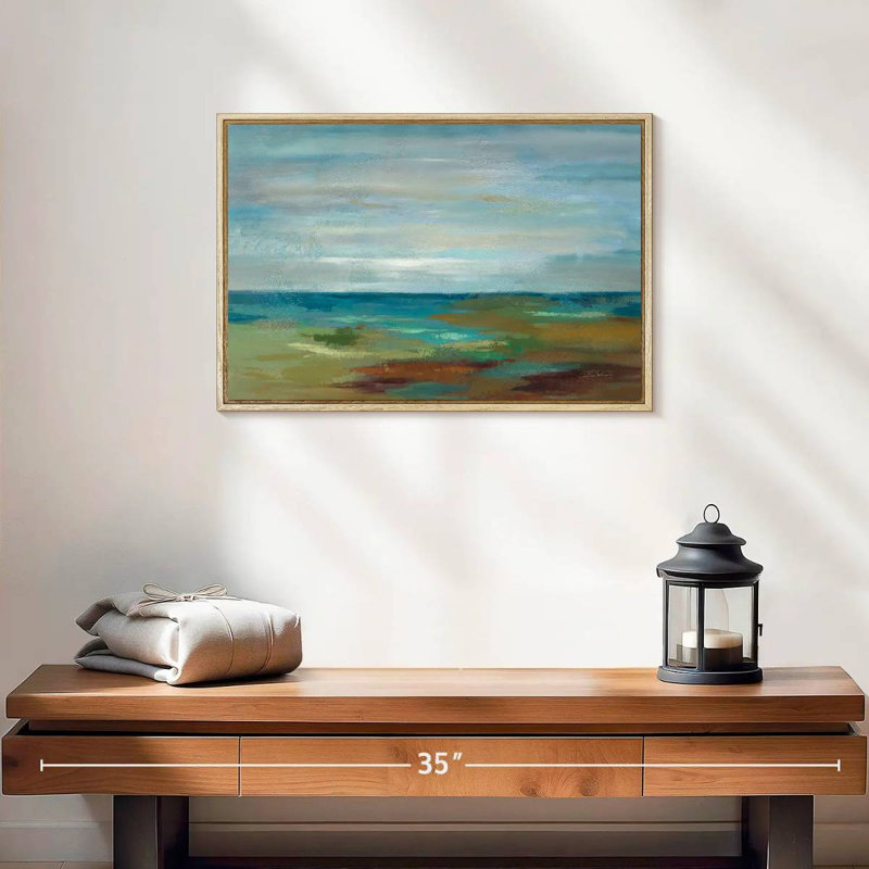 Wispy Clouds, Cadre flottant en bois naturel, 19 po x 13 po