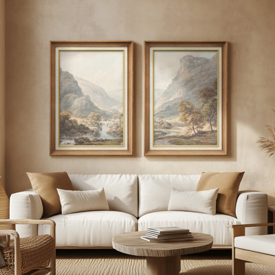 Ensemble de 2 œuvres d'art abstraites encadrées de qualité supérieure sur toile de qualité supérieure avec cadre de 26 po x 36 po