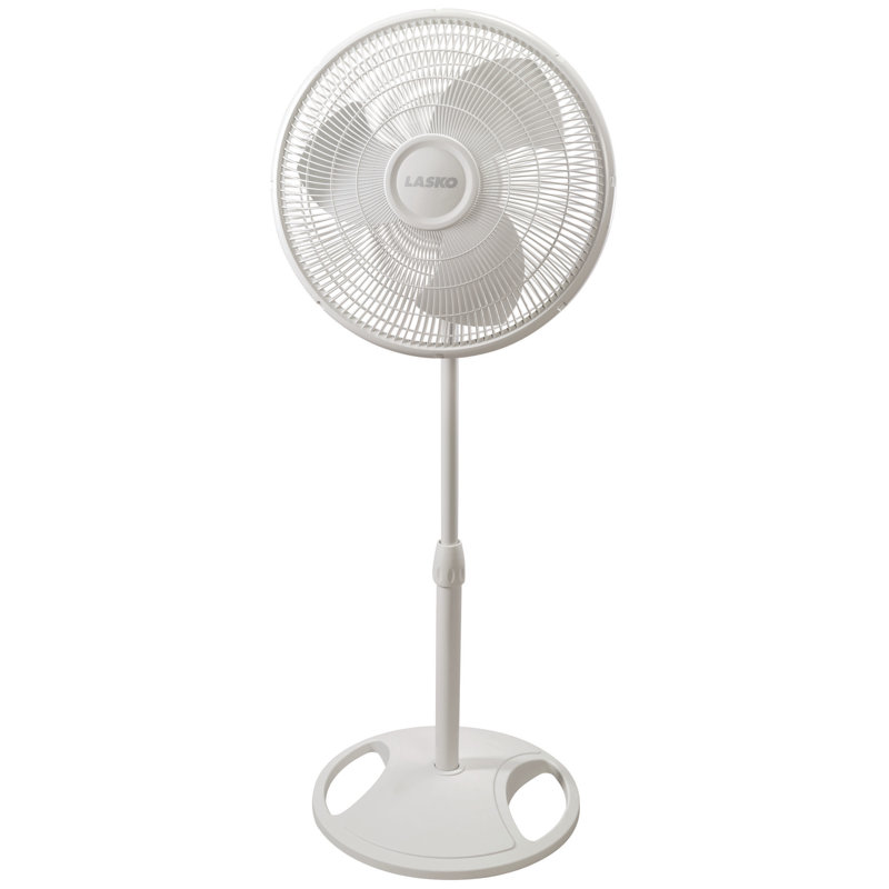 16" Oscillating Standing Fan, White