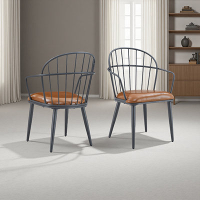 Indoor Dining Chair With Metal Legs (Set Of 2)