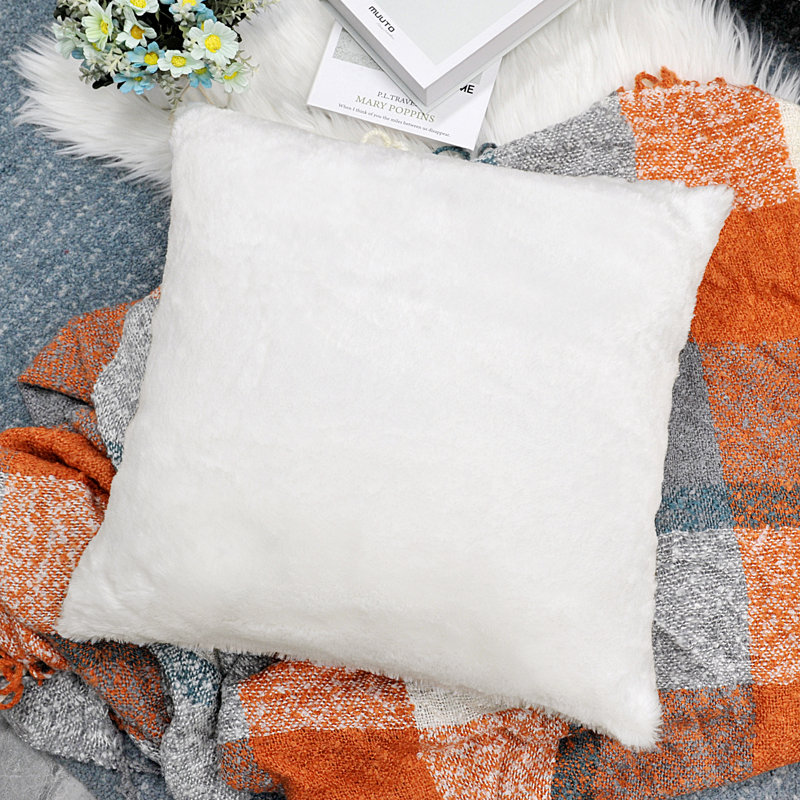 Housse de coussin réversible en fausse fourrure, Gris