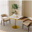 Table carrée bistro moderne tulipe 31,5 pouces avec plateau en faux marbre, facile à assembler, structure en métal robuste-102022836