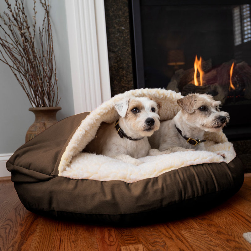 Lit à capuche Snoozer Cozy Cave Luxury, Très grand (l 45 po x P 45 po x H 8 po), Fudge au chocolat